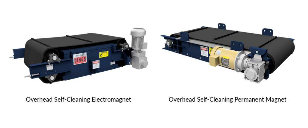 Overhead Self-Cleaning Permanent and Electromagnetic Separators